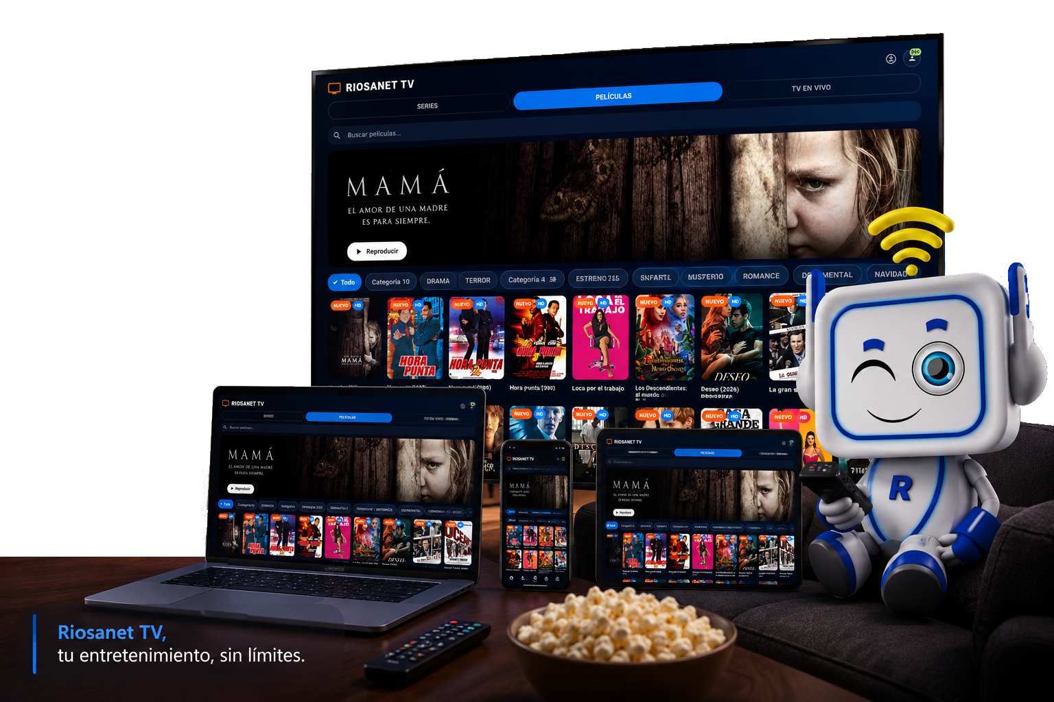 App RIOSANET TV - canales y películas
